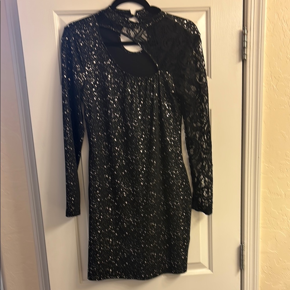NWOT-Elegant Black Lace Dress